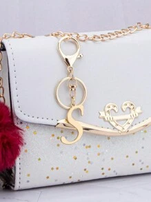 1 pieza Llavero con letra de oro avanzado y elegante, colgante con letra tridimensional, llavero clásico y simple, decoración, accesorio de bolso, versátil para bolsos de trabajo, escuela, compras, mochilas, bolsos de mano, accesorio de bolso, adecuado para regalar a amigos, familia, parejas, novias, regalos importantes, recuerdos de vacaciones