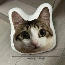 Personalized Pet Photo Plush Pillow - Customized Animal Shaped Cushion, Perfect Gift For Pet Enthusiasts And Friends, Double Sided Printing, Suitable For Living Room, Bedroom, Sofa, Cat Decoration, Suitable For Any Scene