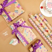 118,11 x 17 Zoll pro Rolle, hochwertiges Geschenkpapier, Geburtstagsgeschenkpapier