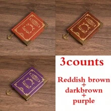 1 Copy/2 Copies/3 Copies/5 Copies/6 Copies/Gift Box Set/Vintage Soft Leather Hardcover Notebook With 200 Pages. It Features A Hollow-Out Design On The Cover, A Satin Ribbon Bookmark, An Anchor Decoration, Metal Edges For Fixation, And Eye-Protecting Paper. It Is Suitable For Office Business, Campus Life, Daily Use And As A Holiday Gift. It's A High-Quality Office Meeting Notebook, Diary, Journal And Record Book.