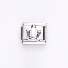 1件銀色與金色調義式吊墜，3D水鑽心形皇冠蝴蝶結美人魚海龜愛心吊飾，奢華浪漫DIY珠寶配件 - 義大利模組 - 查看 12