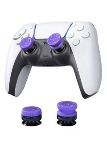 2个装 PlayStation 5/ Series X|S/ One 手柄摇杆帽套装，加高防滑摇杆保护帽，紫色和黑色，兼容 / Series X|S/ One 手柄按键保护套，黑色和紫色高/低高度摇杆帽套装，游戏手柄摇杆帽配件，拇指握把帽
