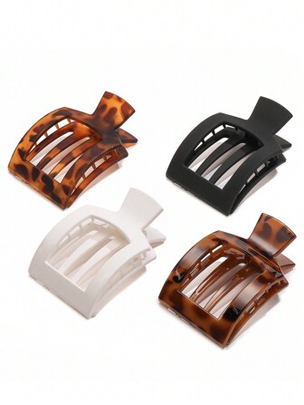 4 piezas Pinzas para el cabello planas, Pinzas para el cabello cuadradas para acostarse, Pasadores de cabello franceses de agarre fuerte para mujeres y niñas, cabello grueso y fino, Diseño cómodo para acostarse, conducir y talla grande, Pinzas para el cabello de plástico ABS de unicolor, elegantes y lindas, para todo el año, Ganchos para el cabello, Deslizadores para el cabello