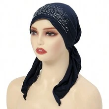 1 Miếng Quý cô Đàn hồi Khăn xếp / khăn quấn đầu Với Kim cương giả , Linh hoạt Và Đúng mốt Mũ lưỡi trai Đối với Rụng tóc - Nhiều màu - Xem 23