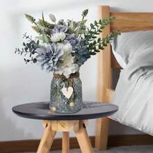 可爱兔子心形花瓶装饰，DIY 花边绳和木珠绳复活节复活节装饰品复活节装饰节日礼物