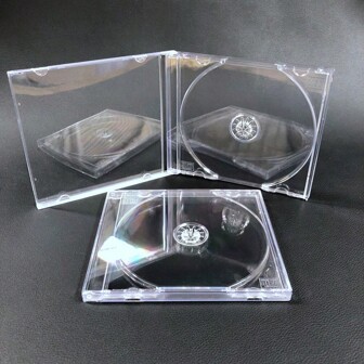 Set de 5 cajas cuadradas transparentes de PP para almacenamiento de CD/DVD, cajas transparentes, solución de almacenamiento de CD/DVD, esencial para fans