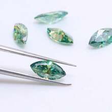 100% Moissanite, Green D Color, Marquise Cut, VVS1 Clarity, Loose Stone, Suitable For Jewelry Making, Comes With GRA Certificate, DIY - Green - View 6