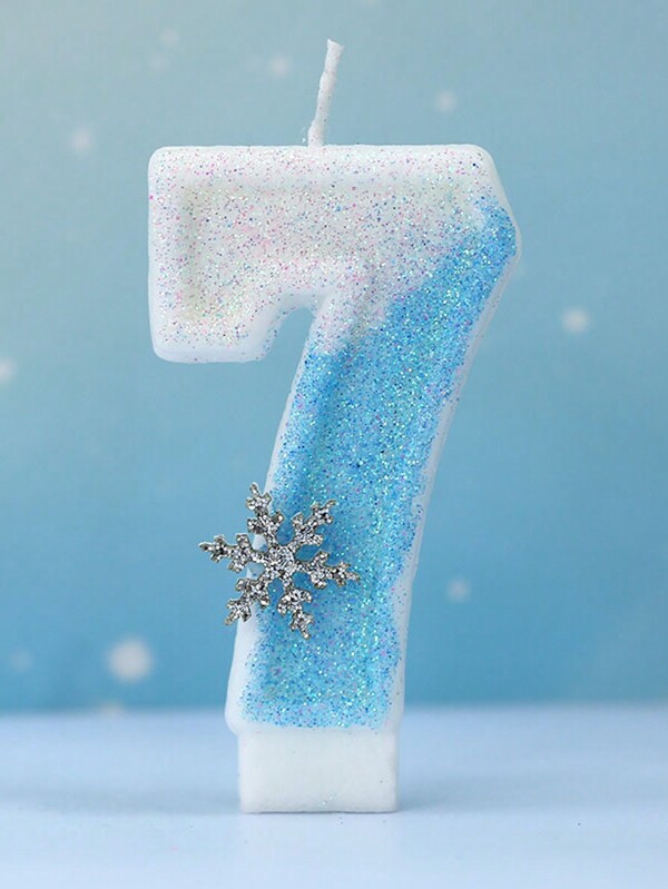 1 vela digital con diseño de copo de nieve de color azul cielo, regalo de cumpleaños creativo, regalo ideal para el Día de la Madre, novia, fiesta de Navidad, velas de cumpleaños, decoración de cumpleaños, Feliz Cumpleaños, velas para tarta, decoración de habitación