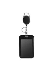 1pc Sling Badge Holder Hard Black Vertical Plastic Card Case Protector With Retractable Badge Reel Carabiner For Office School Proximity Key Card Driver's License And Pass Photo Card Cover Card Holder Card Holder Wallet Business Card Holder Credit Card Holder Id Card Holder, School, Home & Office Supplies - Black - View 10