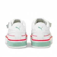 Puma Women's Contrast Color Thick Sole Casual Wedges Sneakers - White - View 9