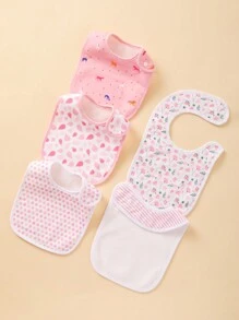 5pcs/Set Soft Absorbent Adjustable Size Baby Bibs