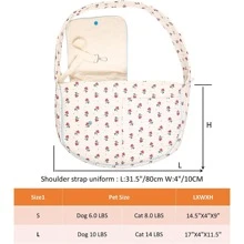 1 Stück Haustier Katze Hund Blumen Design Schulter Umhängetasche Rucksack Transportbox, Hund Ausflug Hund Zubehör, Welpen Transporter, Katzen Transporter, Hunde Tasche