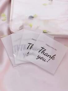 100个自粘半透明花卉图案袋，DIY礼品卡装饰袋，“谢谢”字样印花OPP袋，适用于派对、生日、婚礼和礼品包装，也适用于珠宝包装。复活节礼物、春季礼物。 - 彩色 - 查看 7
