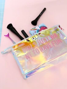 Transparent Laser Makeup Bag, Shiny Cosmetic Bag, Waterproof Travel Toiletry Bag - Suitable For Daily Use And Parties