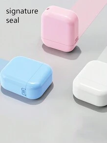 1 pieza Sellos personalizables con firma, sellos de caligrafía, sellos de nombre en cursiva, sellos de nombre, sellos de caligrafía, sellos de etiquetas de texto, sellos de firma comercial, impermeables, estilo simple - Multicolor - Ver 5