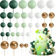 18pcs/4-Color Cake Decorative Balls Set, New Arrivals Cake Decorations For Birthday Party, Wedding - Multicolor - View 6