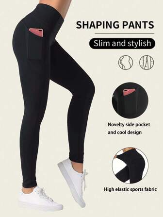 Lynfun Women's Autumn Outdoor Tight Leggings, High Waist Skinny Fit Sports Tights With Phone Pocket, Naked Feel Yoga Pants, Stretchy Fitness Trousers,Fleece,Winter