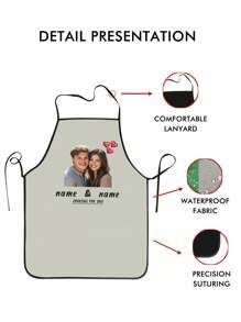 Avental Personalizado com Rostos, Avental Personalizado com Foto de Estimação para Mulheres e Homens, Design de Avental de Cozinha com Rosto Engraçado e Louco, Presente de Chef Personalizado com Foto - multicolorido - Visão 6