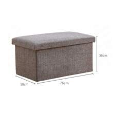 1 件大号亚麻折叠储物凳凳子双人座脚凳储物箱返校宿舍储物