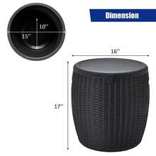 9.5 Gallon 4-In-1 Patio Rattan Cool Bar Side Table Cocktail Table Black - màu đen - Xem 2