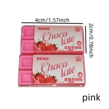 6pcs/2pcs Silky Chocolate Scented Erasers, High-Quality Stationery, Candy Fragrance, Clean No Crumbs - Multicolor - View 2