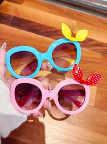 2 Packs - Kids Oversized Oval Frame Fashion Glasses, Decorated With Bow Design In Rich Colors, Suitable For Boys & Girls Party, Holiday, Travel, Everyday Use, Photography Props - Multicolor - View 7