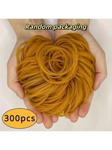 High-Elasticity Yellow Rubber Bands - 100/300 Piece, 38Mm Diameter, Natural Rubber For Office, School, And Home Back To School