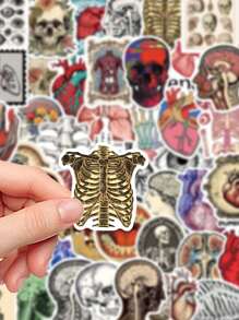 50pcs Retro Scientific Anatomy Stickers Diary Luggage Education Science Creative Decorative Stickers