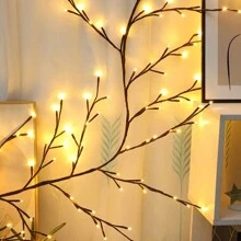 1pc USB Powered 96LED Branch Twig Lights, Led Indoor Wall Decor Artificial Willow Vine Wall Lamp With 8 Modes, Flexible Accent Lighting For Bedroom, Living Room, Wedding, Button Control - 暖白光 - 查看 10