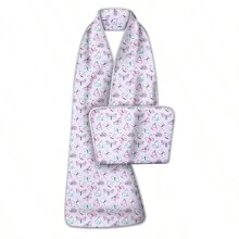 1pc Vintage Floral Print Adult Dining Scarf, Machine Washable, Waterproof And Oilproof Adult Bib, Unisex Clothing Protector, Fashionable Dinning Apron