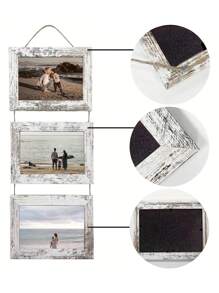 Marco de galería de pared blanco desgastado con 4x6" con 3/4/5 aberturas, orientación vertical para decoración del hogar perfecto para decoración del hogar y de oficina, display vertical, decoración del hogar - Multicolor - Ver 6
