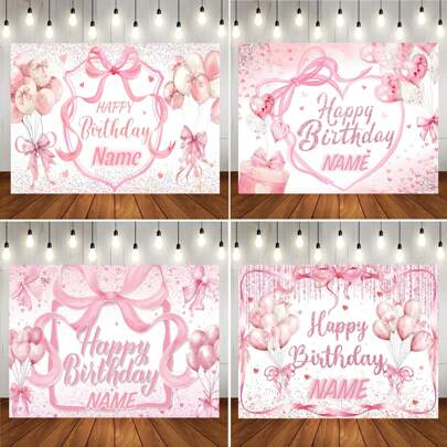 This Customizable Pink Girly Bow Heart Balloon Gift Box Is Perfect For Birthday Decorations And Backgrounds. It's Suitable For Birthday Party Cake Decorations, Portrait Photography Banners, Vinyl Materials, Mother's Day, Graduation Ceremonies, And Other Occasions.