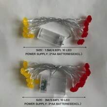 1pc Chinese Lantern String Lights For Lunar New Year Decoration, Battery Powered String Lights (Batteries Not Included) - Multicolor - View 10