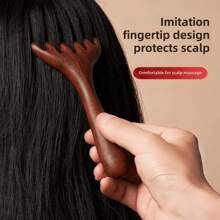 mingxuan 2pcs Plastic Massage Comb, Multi-Functional Massage Tool For Head, Face Acupressure, And Body Massage - Brown - View 3