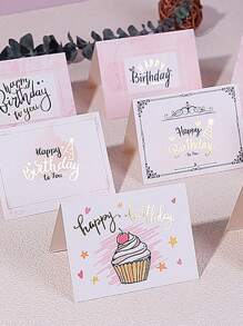 10 PCS Foil Greeting Cards, Personalized Birthday Gift Cards, Birthday Cake Wishes Cards, Birthday Folded Greeting Cards Pieces, Simple Little Fresh Cards, Gifts Flower Shop, Wishes Birthday Cards For Friends And Family., Back To School Valentine Day