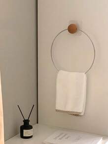 1 pieza Soporte simple para papel higiénico, Anillo decorativo de toalla de alta gama, Soporte para exhibición de papel de tejido, Montado en la pared sin taladro, Decoración del hogar y del baño, Organizador del baño, Decoración de otoño, Regreso a la escuela