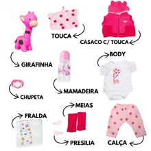 Bebê Reborn Boneca Girafinha Realista Silicone Menina Pode dar Banho