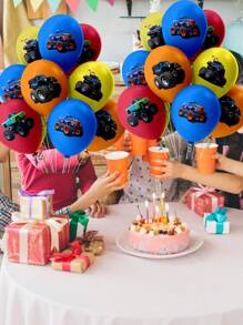 10/20 قطعة من بالونات حفل شاحنات الوحش مقاس 12 بوصة ،سباقات السيارات موضوع عيد ميلاد، مستلزمات الحفلة، ديكور المنزل لجميع الأعمار