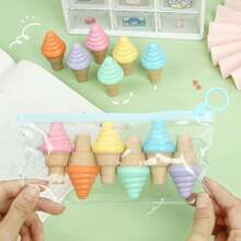 6 sztuk kreatywnych fluorescencyjnych markerów w kształcie lodów z kreskówek, przenośne mini zakreślacze, długopisy w kształcie lodów, odpowiednie dla uczniów, na powrót do szkoły, artykuły szkolne, urocze artykuły papiernicze, kolorowe pismo, uroczy zestaw artykułów szkolnych, prezenty urodzinowe/święta.