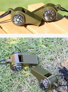 1pc/2pcs/4pcs Outdoor Survival Whistle With Compass & Thermometer 3-In-1, Emergency Whistle For Referee, Sports