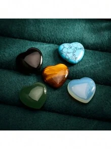 1/5/10 piezas de Cristales con forma de corazón - Gemas naturales pulidas para Reiki, meditación y equilibrio energético - Surtido de cuarzo rosa y amatista adecuado para múltiples escenarios como iluminación espiritual, oración, regalos, regalos de cumpleaños, accesorios decorativos, etc., Navidad