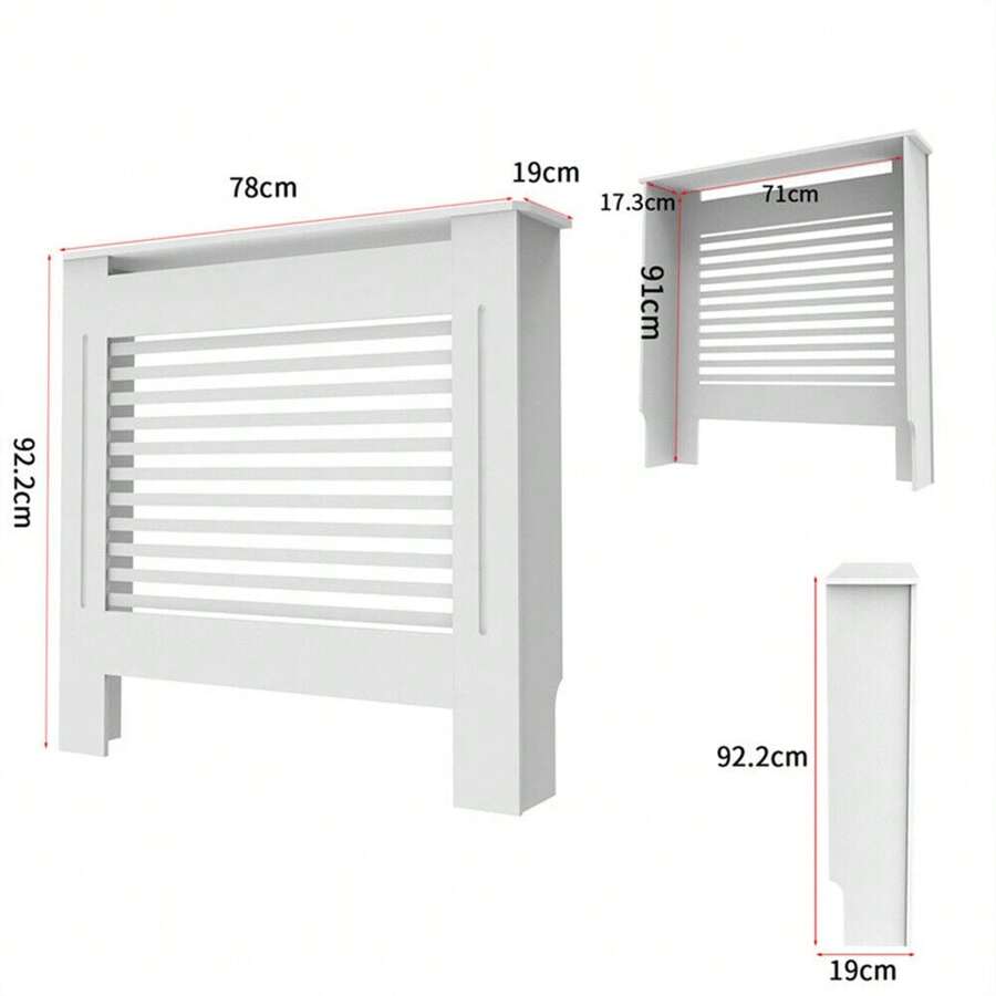 White/Grey Radiator Cover Shelf Cabinet Grill MDF Wooden Modern Furniture Decor - White - View 1