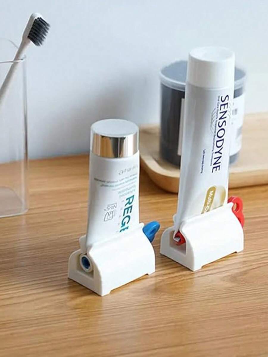Exprimidor de tubo de pasta de dientes - Rodillo manual para exprimidor de tubo de pasta de dientes, exprimidor de cepillo de dientes, soporte para pasta de dientes, exprimidor de pasta de dientes, exprimidor de tubo de pasta de dientes, dispensador de pasta de dientes de uso múltiple, soporte enrollable para pasta de dientes, decoración de baño del hogar, decoración de otoño, regreso a la escuela - Multicolor - Ver 1