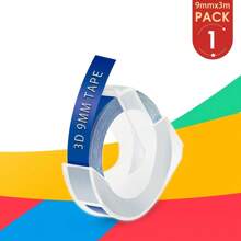 1 Stück 9mm mehrfarbiges 3D Prägeetikettenband für Prägeemaschinen, PVC Etiketten DYMO 12965 Motex E101 E-101 E-303 0.47" 3D Prägeband für DYMO Prägeemaschinen, PVC Etiketten, DYMO Band für Motex E101