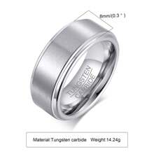 1pc Personalized Customized Laser Engraved Black Tungsten Steel Ring, Gift For Him, Custom Ring, Personalized Ring - Style 2 - View 5