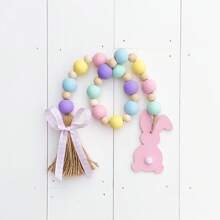 Farmhouse Easter Bunny Wood Bead Garland, Easter Decor, Easter Tiered Tray Decor, Easter Tray Decoration, Spring Decor, Beaded Garland, Garland With Tassel, Easter Gift Gifts Birthday Graduation