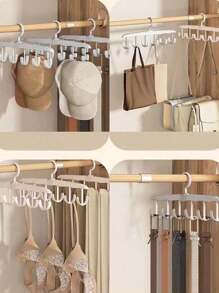 1pc Multi-Functional Rotating Clothes Hanger With Multiple Hooks For Tie And Scarf, Space Saving Clothes Hanging Rack For Closet Decorations Autumn Decor Festival Decor Room Decor Home Decor Fall Decor Bedroom Decor