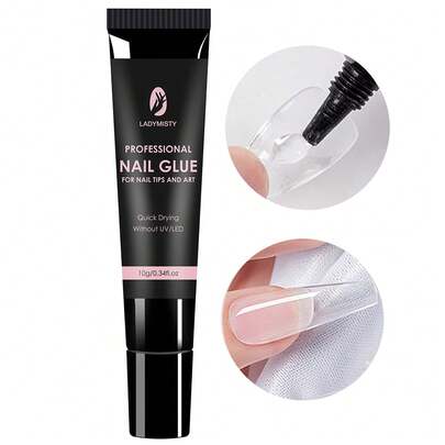  Ladymisty 软胶美甲贴纸，10克固体美甲胶，无需UV灯，持久耐用，适用于亚克力美甲套装，超强美甲胶水，适用于亚克力美甲延长、假指甲、按压式美甲，持久耐用，适用于亚克力美甲、假指甲、美甲贴纸