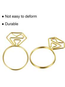 20PCS Diamond Ring Shape Paperclips With Clear Case, Rose Gold/Gold, Notepad Holder Fun Office Supplies College Gifts Wedding Decoration