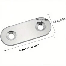 20 piezas de soportes rectos de acero inoxidable (0,6*1,4 pulgadas) Abrazaderas rectas planas, placa de conexión fija de metal, se pueden usar para reparar muebles, estanterías, mesas, patas de sillas, camas, etc. Con 80 piezas de tornillos
